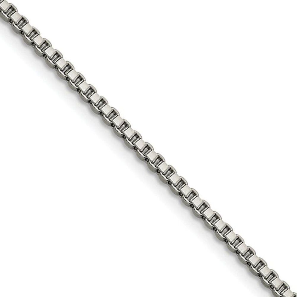 2.4mm Stainless Steel Box Chain Necklace, 24 Inch